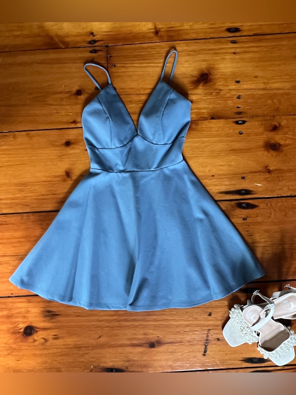 Windsor Blue Scuba A-Line Homecoming Dress XS NWT